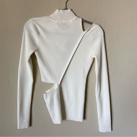 Michael Costello x REVOLVE Soraya Ivory White Sweater Cowl Turtleneck Size S - Picture 5 of 7